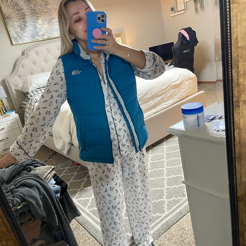 The North Face Nuptse 700 Teal Puffer Vest - Picture 14 of 16